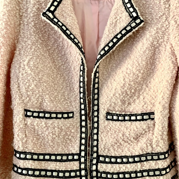 DStudio Pink Black Wool Blend Channel Style Short Jacket Size 4 - Picture 3 of 3